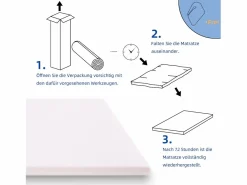 Colchón H3 confortable, soporte medio, certificado Eco-Tex, lavable, alto 5 cm, tamaño 160x200 cm, espuma naranja, colchón blanco.^ Sale
