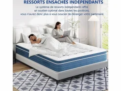 DripeX Colchones - 160X200Cm|Colchón Híbrido 160x200cm - esp.27cm - muelles ensacados 7 zonas - hipoaalergénico - transpirable - Medio-Firme