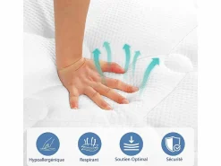 DripeX Colchón Híbrido 120x200cm - esp.27cm - muelles ensacados 7 zonas - hipoaalergénico - transpirable - Medio-Firme Sale