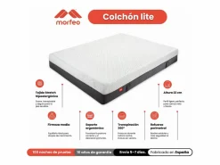 Colchón infantil con viscoelástica Lite 140x190 cm – Ideal para niños^Morfeo Descanso Outlet