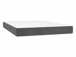 Colchón muelles ensacados terciopelo gris oscuro 140x190x20 cm ES693386^ Clearance