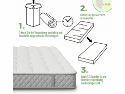 Colchón ortopédico ignífugo de 180 x 200 cm con 4 asas, OEKO-TEX®, 20 cm de grosor, transpirable, 7 zonas de muelles ensacados^DripeX Discount