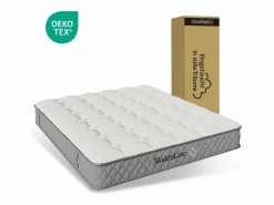 DripeX Colchón ortopédico ignífugo de 160 x 200 cm con 4 asas, OEKO-TEX®, 20 cm de grosor, transpirable, 7 zonas de muelles ensacados New
