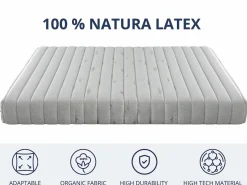 Shaula Colchón Látex|Colchón 140X200 | Látex Natural 100% – 20 cm Altura, Firmeza Media (3/5) | Núcleo Ecológico con Funda de Algodón y Lino