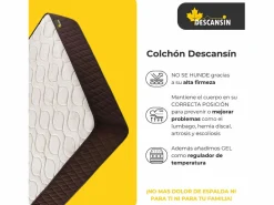 Colchón 90x180, Viscoelástico Alta Firmerza Descansin, Ideal para Personas con Dolores de Espalda, Premium, Tejido Transpirable y Antiacaros^ Clearance