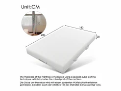 Hauss Spole Colchones - 180X200Cm|Colchón 180x200cm espuma HR 7 zonas 20cm grosor, funda desenfundable