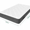 DripeX Colchón Muelles Ensacados|Colchón 120x200cm muelles ensacados - esp.25cm - soporte 7 zonas - con asa - Hipoaalergénico