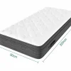 Colchón 90x200cm muelles ensacados - esp.25cm - soporte 7 zonas - con asa - Hipoaalergénico^DripeX Clearance