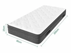 Colchón 90x200cm muelles ensacados - esp.25cm - soporte 7 zonas - con asa - Hipoaalergénico^DripeX Clearance