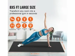 Colchoneta de Yoga SucceBuy, 2,4 x 1,5 m, Colchoneta de Yoga Antideslizante de Alta Densidad, para Yoga en Casa, Pilates y Entrenamiento en el Suelo^