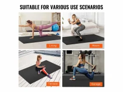 Colchoneta de Yoga SucceBuy, 2,4 x 1,5 m, Colchoneta de Yoga Antideslizante de Alta Densidad, para Yoga en Casa, Pilates y Entrenamiento en el Suelo^