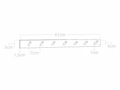 DECOWOOD Colgador de pared de madera maciza en tono roble oscuro de 61x5cm - KATE - Marru00f3n Best