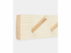 DECOWOOD Perchero|Colgador de pared de madera maciza en tono natural de 26x5cm - KATE -