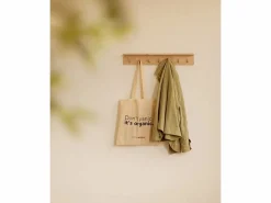 DECOWOOD Colgador de pared de madera maciza en tono roble medio de 61x9,5cm - KATE - Marru00f3n Discount