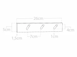 Colgador de pared de madera maciza en tono nogal de 26x5cm - KATE -^DECOWOOD Sale