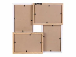 The Home Deco Factory Collage de fotos en madera y blanco 10 x 15 cm Familia 4 fotos Marru00f3n New