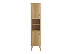 Vente-unique Columna de baño de pie de teca clara con estantes - Alt.180 cm - WAMENA Color natural claro Online