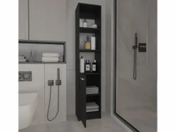 TuHome Columna De Baño|Columna de Baño Malaga en melamina con un gabinete y 3 estantes , 162 cm X 33 cm X 26.4 cm ,