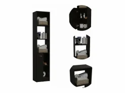 TuHome Columna De Baño|Columna de Baño Malaga en melamina con un gabinete y 3 estantes , 162 cm X 33 cm X 26.4 cm ,