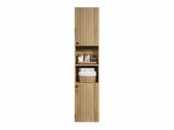 ebuy24 Columna De Baño|Columna de baño ranurada 2 puertas, 2 nichos H186 cm - PUREBLISS