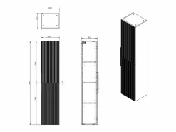 Vente-unique Columna de baño suspendida estriada - Color - Alt.160 cm - DALIKO Beige