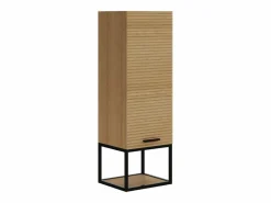 Vente-unique Columna de baño suspendida estriada con hueco - Natural claro - H104 cm - SARONE Color natural claro Clearance
