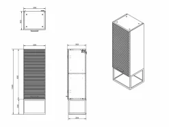 Vente-unique Columna de baño suspendida estriada con hueco - Natural claro - H104 cm - SARONE Color natural claro Clearance