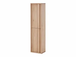 Vente-unique Columna de baño suspendida de roble macizo - Natural claro - H140 cm - SARLO Color natural claro