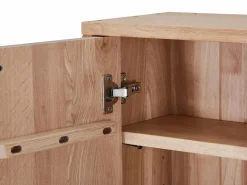 Vente-unique Columna de baño suspendida de roble macizo - Natural claro - H140 cm - SARLO Color natural claro