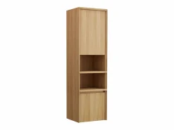 Vente-unique Columna de baño suspendida de teca con estantes - Alt.140 cm - KUPANG Color natural claro Online