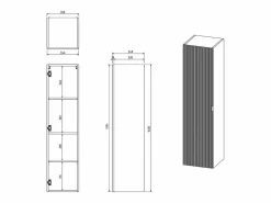 Columna de baño suspendida estriada - mate - H140 cm - ZEVINI^Vente-unique Hot