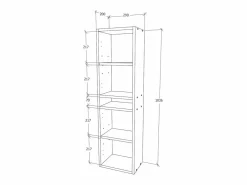 Columna de cuarto de baño haaus Zed, suspendida, 2 puertas, brillo/, MDF, L 29 x A 22 x 104 cm Blanco Best