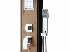 Shower & Design Columna de ducha balneoterapia DALIMA panel de bambú Color natural claro