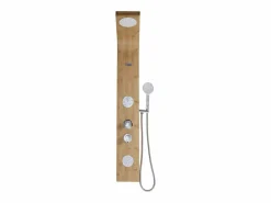 Columna de ducha con hidromasaje TISSIA, panel de bambú^Shower & Design Best