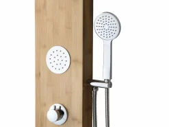 Columna de ducha con hidromasaje TISSIA, panel de bambú^Shower & Design Best