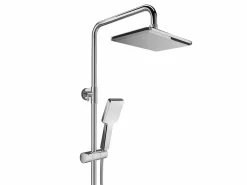 Shower & Design Columna De Ducha|Columna de ducha de aluminio - Níquel cepillado - H126 x L40 x P35,5 cm - JIZEO