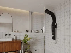 Shower & Design Columna de ducha de hidromasaje 20x132 cm KOURBEA Negro Outlet