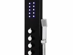Shower & Design Columna de ducha hidromasaje negra con leds FELICITA Negro Outlet