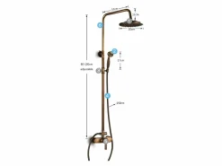 MIRLO Columna de ducha monomando retro SENISE envejecido Dorado Best