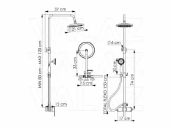 Valaz Columna de ducha monomando retro TURSI envejecido Dorado Discount