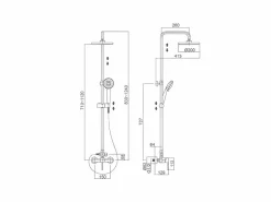 MIRLO Columna De Ducha|Columna de ducha monomando MORA mate Ø 30cm