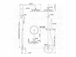 Valaz Columna de ducha monomando MORA Ø 25cm Cromado Plateado Outlet