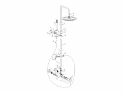 Valaz Columna de ducha monomando MORA Ø 25cm Cromado Plateado Outlet