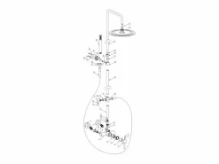 Valaz Columna de ducha monomando MORA Ø 30cm Cromado Plateado Outlet