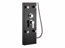 Columna de ducha panel mezclador alcachofa 4 chorros ducha Bormio - Negro Clearance