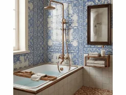 Valaz Columna De Ducha|Columna de ducha para bañera retro FLORINA envejecido