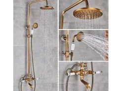 Valaz Columna De Ducha|Columna de ducha para bañera retro FLORINA envejecido