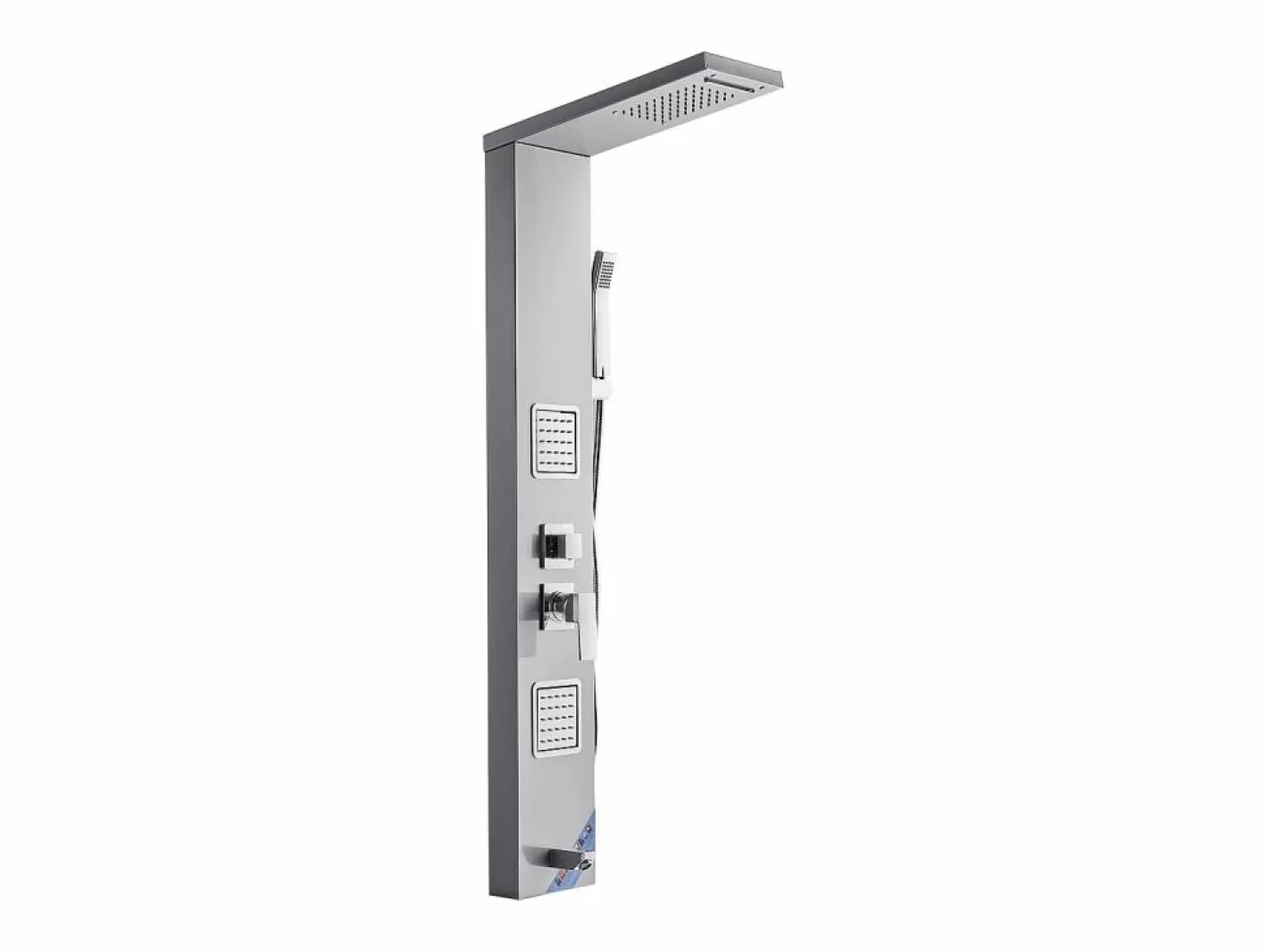 Columna de Ducha SucceBuy, con Cabezal de Ducha Efecto Lluvia, Sistema de Panel de Ducha Mural de Alta Presión en Acero Inoxidable Cepillado, Grifo de 5 Funciones Plateado Discount
