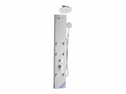 Columna de Ducha SucceBuy, con Cabezal de Ducha Efecto Lluvia, Sistema de Panel de Ducha Mural de Alta Presión de Acero Inoxidable Cepillado de 124 cm^ New