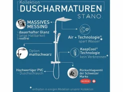 Valaz Columna de ducha termostática NILA mate 25 cm x 25 cm Negro Online